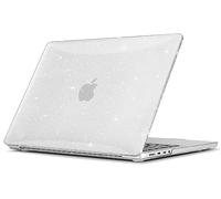 TECOOL Hülle kompatibel mit MacBook Pro 14 Zoll mit M5 M4 M3 M2 M1 Pro Max 2021-2026, Ultradünne Schutzhülle Hartschale Case, Glitzer Klar
