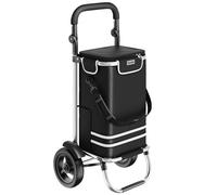 Tectake Einkaufstrolley Shopper 3 In 1 Nutzung Auch Als Umhängetasche und Sackkarre 56 L Klappbares Aluminiumgestell Mit Abnehmbarem Bezug 46 x 38
