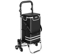 Tectake Einkaufstrolley Shopper 3 In 1 Nutzung Auch Als Umhängetasche und Sackkarre 56 L Klappbares Aluminiumgestell Mit Abnehmbarem Bezug 46 x 36 x