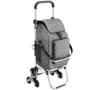 Tectake Einkaufstrolley Shopper 3 In 1 Nutzung Auch Als Umhängetasche und Sackkarre 56 L Klappbares Aluminiumgestell Mit Abnehmbarem Bezug 42 x 38