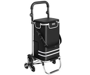 Tectake Einkaufstrolley Shopper 3 In 1 Nutzung Auch Als Umhängetasche und Sackkarre 56 L Klappbares Aluminiumgestell Mit Abnehmbarem Bezug 46 x 36 x