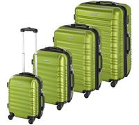 Tectake Hartschalenkoffer Set 4 Teilig Aus Robustem Abs Kunststoff Mit Teleskopgriff 32 x 50 x 76 cm Grün