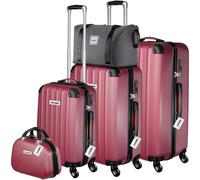 Tectake Hartschalenkoffer Set Cleo 19 Teilig Hartschalen Aus Robustem Abs Kunststoff Mit Teleskopgriff und Tsa Schloss Mit Zubehör 48 x 30 5 x 75 cm