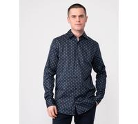 Ted Baker Area Herren Navy Geometrische Druckhemd L