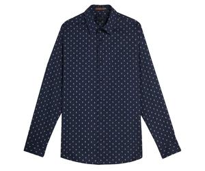 Ted Baker Area Herren Navy Geometrische Druckhemd S