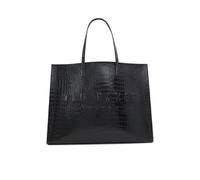 Ted Baker Damen Tote Icon-Tragetasche, Schwarz/Kroko-Design