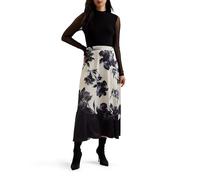 Ted Baker Damen WMD-SELNAA-Mesh Top Printed Skirt Midi Dress Kleid für besondere Anlässe, Black, 36