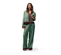 Ted Baker Dhalia Damen-Pyjama, langärmelig, Satin, Monogramm, traditioneller Pijama