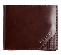 Ted Baker Embossed Corner Leather Bifold Coin Wallet Brown