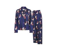 Ted Baker Hallie Damen-Pyjama, langärmelig, Satin, gestreift, Blumenmuster