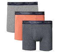 Ted Baker Herren 3-Pack Boxer Slips - Grau Heidekraut/Hot Sauce/Marine - S