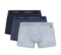 Ted Baker Herren 3-Pack Cotton Trunk Badehose, Marineblau/Dark Denim/Blue Alatri, S (3er Pack)