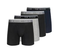 Ted Baker Herren 4 Pack Cotton Stretch Boxer Briefs Retroshorts, Black Beauty/Grey Heather/Sky, X-Large