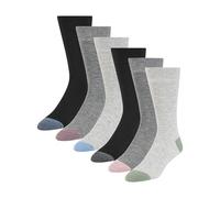 Ted Baker Herren 6 Pack Solid Crew Dress Socken, Grau meliert/Schwarz/Mehrfarbig, Einheitsgre