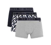 Ted Baker Herren-Boxershorts Dreierpack - Marine/Marine-Chevron/Heather Grey - S