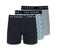 Ted Baker Herren-Boxershorts, Standard, Baumwolle, Stretch, Strick, Schwarz, Schönheit/Floral/Eisberggrün, 3er-Pack