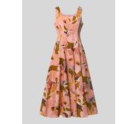 Ted Baker Midikleid aus Leinen-Mix Modell 'Shivana' in Koralle, Größe 38