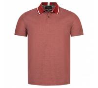 TED BAKER Mini Jacquard Stitch Herren Polo-Shirt 261464-DK-RED M