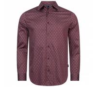 TED BAKER Pavia Star Geo Print Herren Langarm Hemd 272176-MAROON M