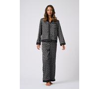 Ted Baker Tilly Long Monogram Printed Pyjama Set Jet Black Print Größe: L | Nachtwäsche Outlet | Damen | Schwarz