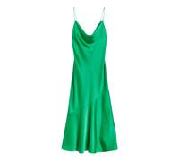 Ted Baker Tunca Satin-abendkleid In Grün Mit Wasserfallausschnitt, Midi-länge EU 42 / UK 14