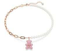 Teddy Anhänger, Kristallperle, Bär, Rosa, Roségold-Legierungsschicht OS