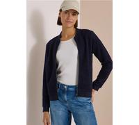Teddy-Blouson in Unifarbe mit Zipper