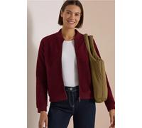 Teddy-Blouson in Unifarbe mit Zipper