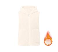 Teddy Fleece Weste Damen Mit Kapuze Winterweste Warme Dicke Ärmellos Teddyfleece Jacke Kuschelig Damenwesten Zipper Teddyfell Weste Frauen Mit Taschen Fleeceweste Casual Plüsch Westen Winter