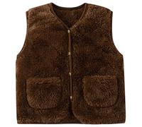Teddy Fleece Weste Kinder Baby Teddyweste Mäntel Winter Fleece Jacken Armellos Fellweste Jungen Mädchen Flauschig Mäntel Atmungsaktive Vest Fleeceweste Teddyjacke