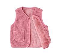Teddy Fleece Weste Kinder Jungen Mädchen Ärmellos Fleecejacke V-Ausschnitt | Winterjacke Mädchen Jungen Leichte Teddyfleece Jacke Locker Weste Winter Warm Teddyweste Outdoor Plüschweste Übergangsjacke