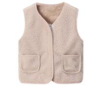 Teddy Fleece Weste Kinder Teddyjacke Mädchen Ärmellos Fleecejacke Kurz V-Ausschnitt Teddyfleece Jacke Plüschweste Mit Taschen Herbst Winter Warm Teddyweste Outdoor Fleeceweste Sport Übergangsjacke
