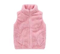 Teddy Fleece Weste Kleinkind Jungen Mädchen Fleecejacke Stehkragen Reißverschluss Teddyfleece Ärmellos Jacke Kurz Winter Warm Teddyweste Outdoor Winterjacke Plüschweste Übergangsjacke Pelzjacke