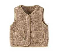 Teddy Fleece Weste Kleinkind Teddyfleece Weste Baby Jungen Mädchen Winter Fleece Jacken Armellos Fellweste Mit Taschen Winter Jungen Mädchen Flauschig Mäntel Atmungsaktive Vest Fleeceweste Kinder