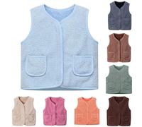 Teddy Fleece Weste Mädchen Jungen Winter Warm Plüsch Weste Thermo Bequem Teddyweste Plüschweste Kinderweste Ärmellos Winterjacke Fleecejacke Trenchcoat (Coffee, 3-4 Years)