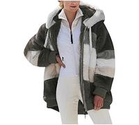 Teddy Fleecejacke Damen Hoodie Damen Oversize mit Taschen Teddy-Fleece Übergangsjacke Warm Gefüttert Winter Kapuzenpullover Cordjacke Frauen Puffer Jacke Fleece Daunenjacken Große Größen S - 5XL
