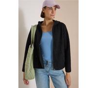 Teddy-Jacke mit Kapuze in Unifarbe