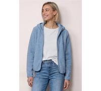 Cardigan STREET ONE, Damen, Gr. 36, blau (northern blau), Stoff, 100% Polyester, unifarben, comfort fit normal, ohne Ausschnitt, normaler Saum, Strickjacken, mit Kapuze (31436806-36) northern blau