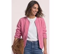 Teddy-Jacke mit Rundhals und Corddetails