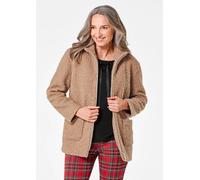 Blouson GOLDNER "Kurzgröße Stilvolle Kurzjacke mit Stehkragen", Damen, Gr. 24, beige (camel), Obermaterial: 100% Polyester PES., normales Bündchen, Jacken Blouson, mit 2 aufgesetzten Taschen (30655807