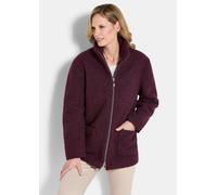 Blouson GOLDNER "Kurzgröße Stilvolle Kurzjacke mit Stehkragen", Damen, Gr. 22, lila (aubergine), Obermaterial: 100% Polyester PES., normales Bündchen, Jacken Blouson, mit 2 aufgesetzten Taschen (20051