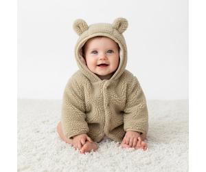 Teddy Jacke Soft Green - Newborn Winter Teddy | Little Dutch - 74