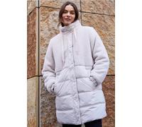 Fellimitatmantel CECIL, Damen, Gr. L (42), beige (teddy vanilleweiß), Stoff, Obermaterial: 100% Polyester; Teddy: 100% Polyester; Futter: 100% Polyester, unifarben, casual, normal lang, hoch geschloss