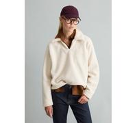 Teddy-Sweatshirt oversize weiss XXL