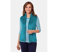 Kurzweste GOLDNER "Teddy-Weste aus flauschigen Fleece", Damen, Gr. 44, blau (dunkeltürkis), Obermaterial: 100% Polyester PES., Westen, Ohne (22639359-44) dunkeltürkis