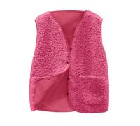 Teddy Weste Damen Fleeceweste Fleecejacke Ärmellos Teddyfleece Jacke V-Ausschnitt Knopfleiste Fleece Teddyweste Herbst Winter Flauschige Warme Teddyjacke Kurz Plüschweste Übergangsjacke Teddywesten