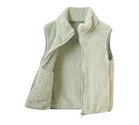 Teddy Weste Fleeceweste Kinder Kleinkind Jungen Mädchen Weste Kinder Jacke Ärmellos Winter Warme Oberbekleidung Mit Taschen Plüsch Korallen Samt Warme Weste Für Oberteil Damen Langarm (Green, 8-9Y)