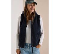 Fellimitatweste CECIL, Damen, Gr. XXL (46), schwarz navy blau, Stoff, Obermaterial: 100% Polyester. Obermaterial 2: 100% Nylon, unifarben, comfort fit normal, ohne Ausschnitt, Westen, mit abnehmbarer