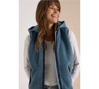 Fellimitatweste CECIL, Damen, Gr. L (42), mountain air blau, Stoff;Plüsch, Obermaterial: 100% Polyester. Obermaterial 2: 100% Nylon, unifarben, comfort fit normal, ohne Ausschnitt, Westen, mit abnehmb