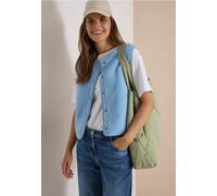 Fellimitatweste CECIL, Damen, Gr. XS (36), blau (easy blau), Westen, mit dekorativer Knopfleiste (21254715-XS) easy blau